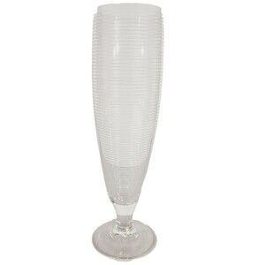 Aurea Royal Crystal Arc Vase Cristal D'arques 9.5in Clear Striped Vtg France